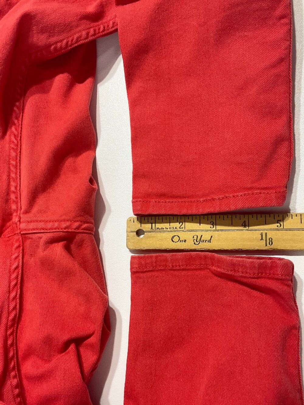 Sezane Size 28 Denim Perfect 7/8 Slim Coral/Orange Jeans Womens Ankle/Short 25" - Picture 12 of 15